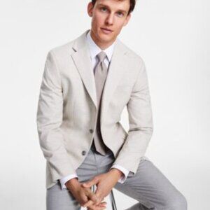 Tommy Hilfiger Mens Modern-Fit Linen Sport C White 38R